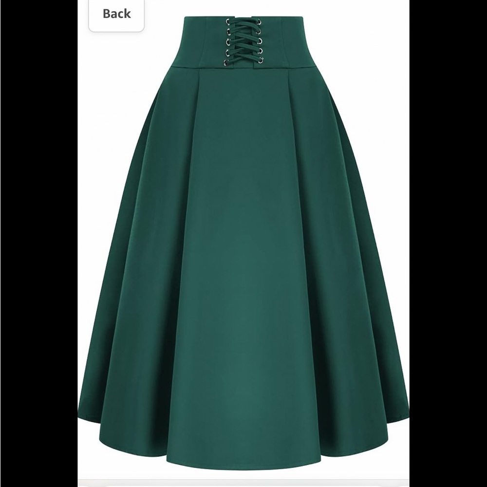 Belle Poque Fit and Flare Vintage 50s style green skirt
